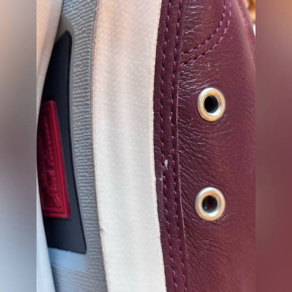 Converse, Jack Purcell, Leather Maroon &White Women’s 7, Men’s 5 Sneakers,No box - Picture 13 of 13